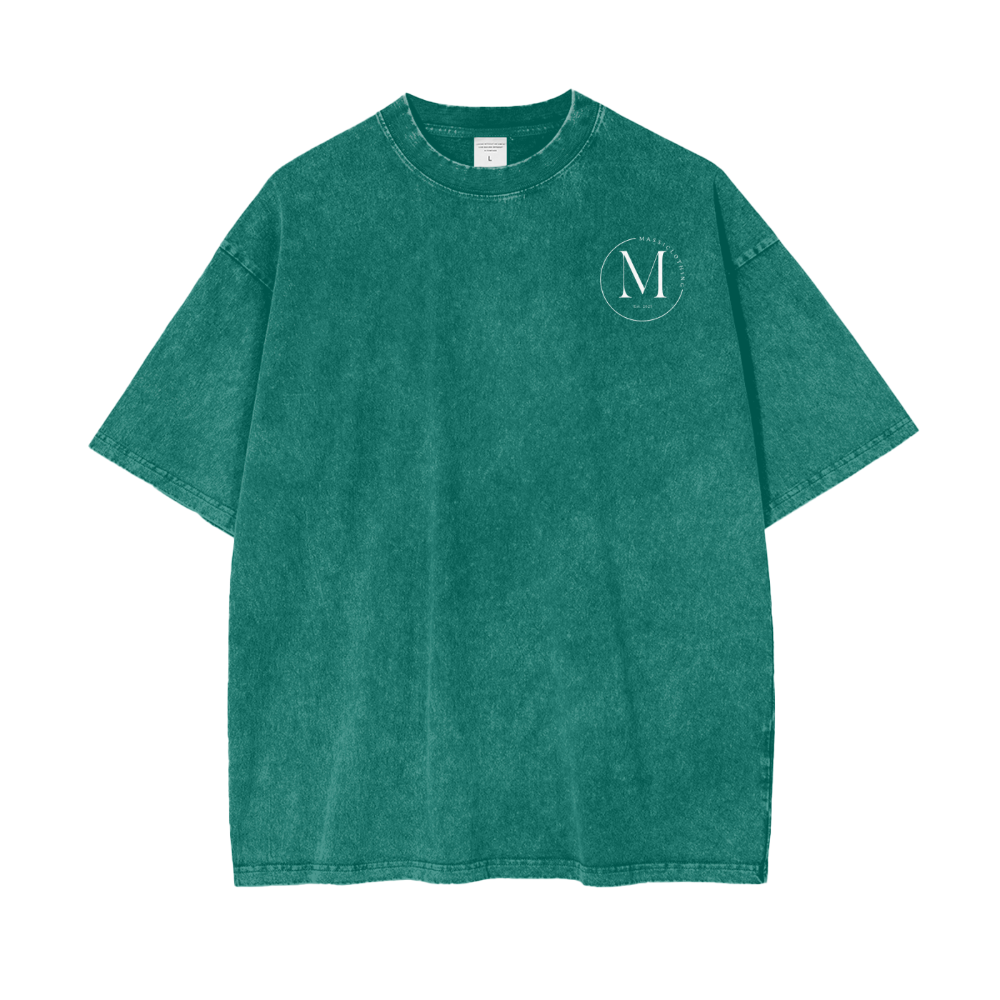 Acid Washed Oversize T white logo — front view