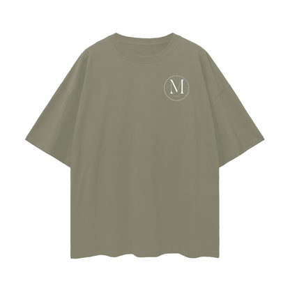 OG White Logo Oversize Deep Drop Shoulder T-Shirt