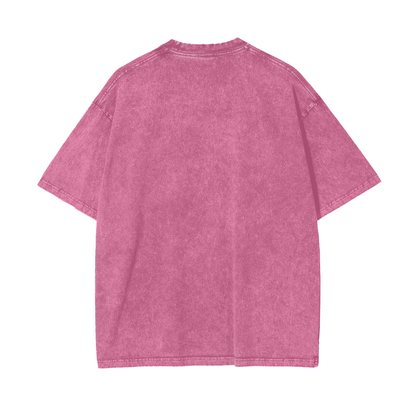 Acid Washed Oversize T white logo — alternate angle