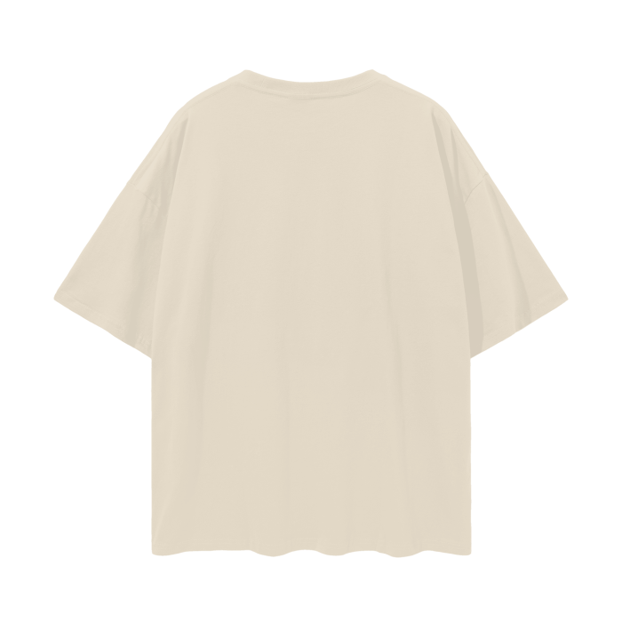 Oversized Deep Drop Shoulder T black logo — alternate angle