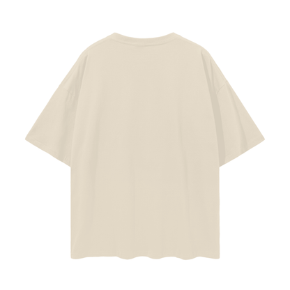 Oversized Deep Drop Shoulder T black logo — alternate angle