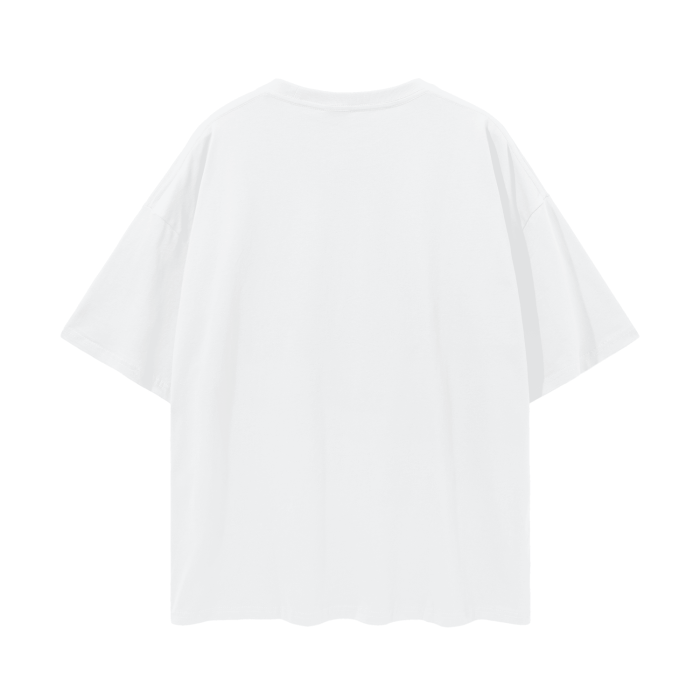 Oversized Deep Drop Shoulder T black logo — back view