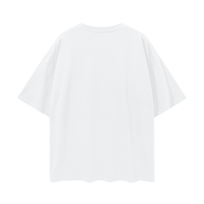 Oversized Deep Drop Shoulder T black logo — back view