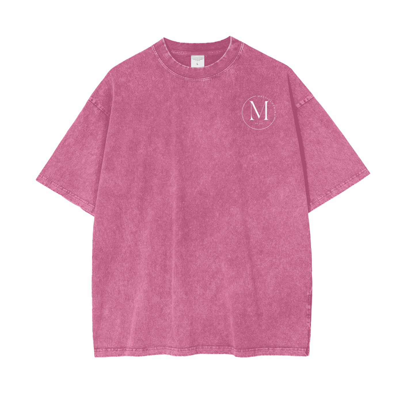 Acid Washed Oversize T white logo — side view