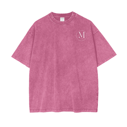 Acid Washed Oversize T white logo — side view